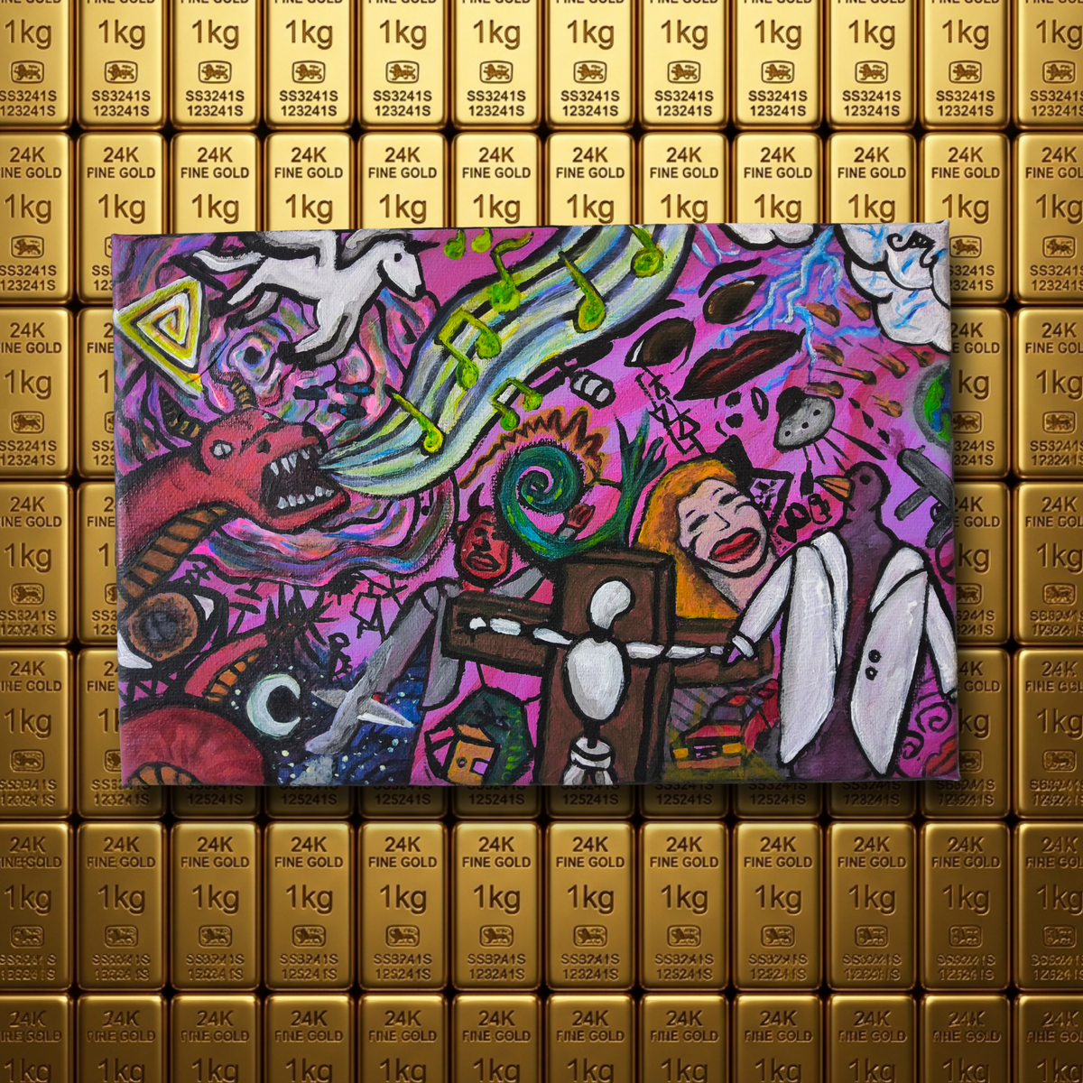 DreamPunk Universe, acrilico su tela, BiancoMat