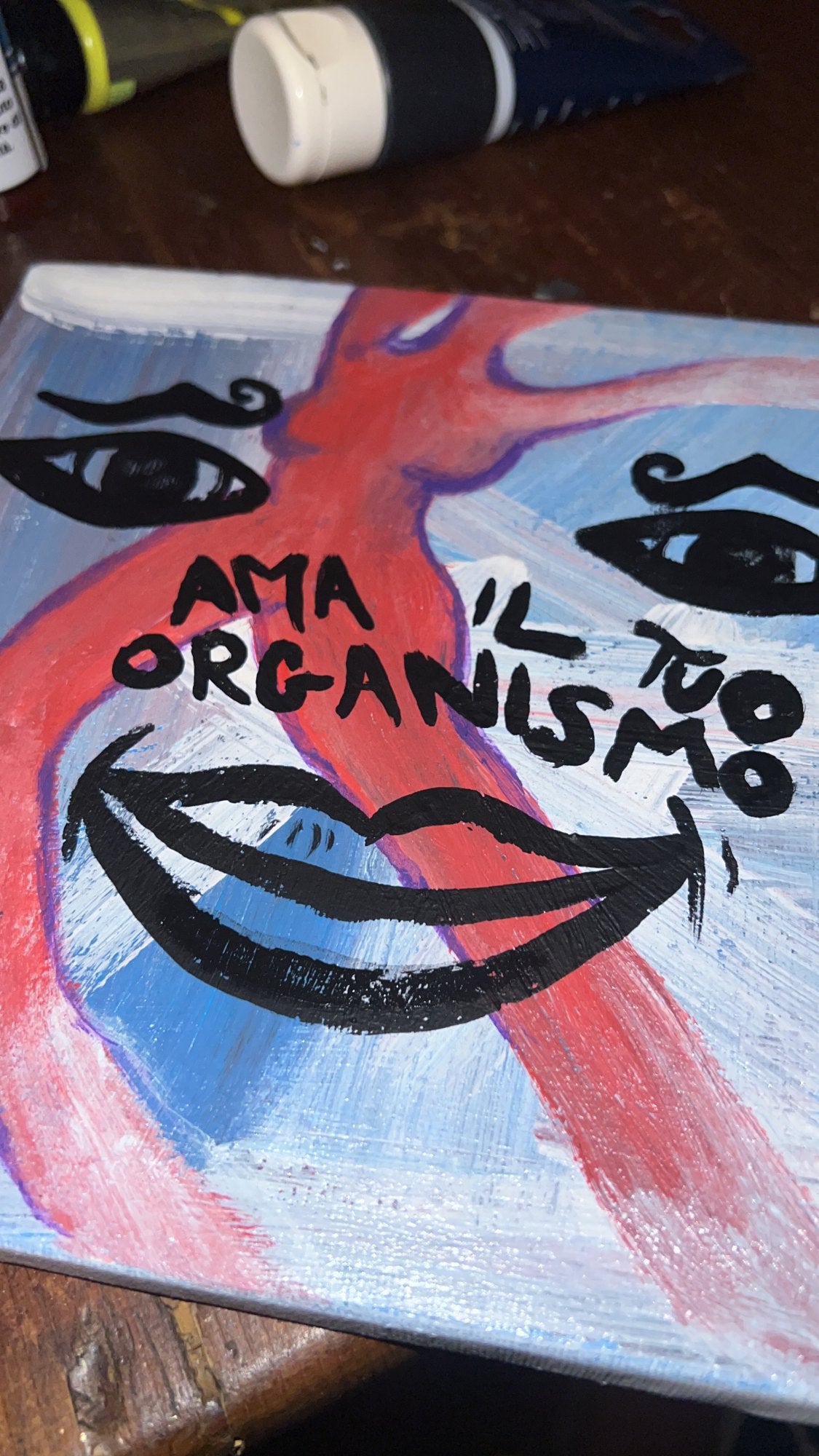 Ama il tuo organismo (ft. Grazia) — il quadro dal vivo, fotografato in atelier