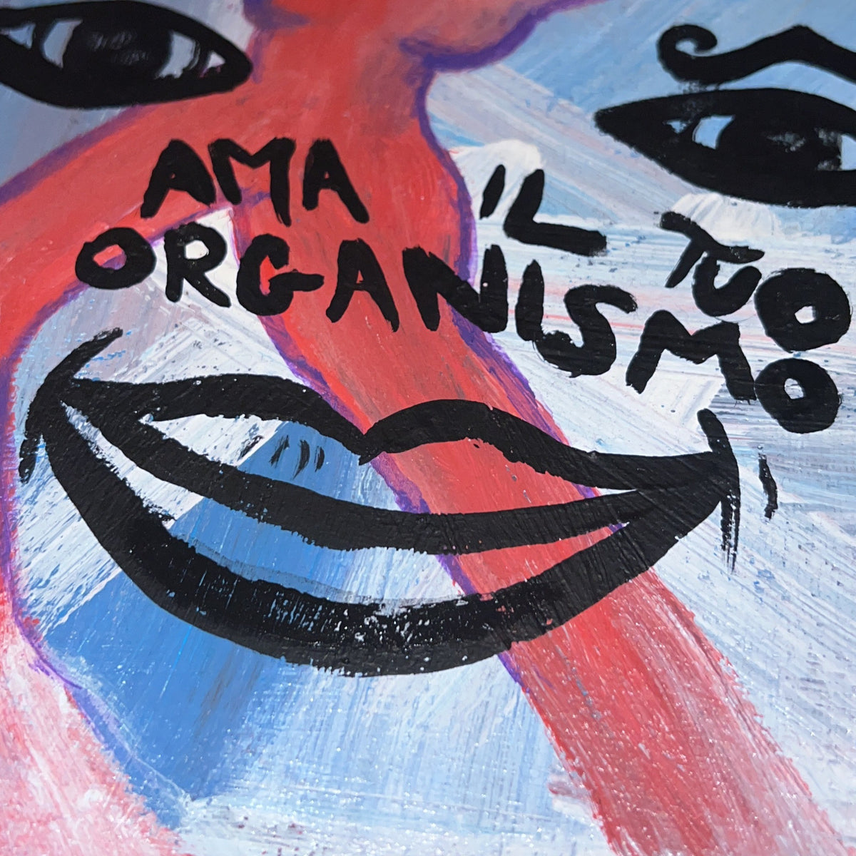 Ama il tuo organismo (ft. Grazia), acrilico su tela 20x20 cm, BiancoMat