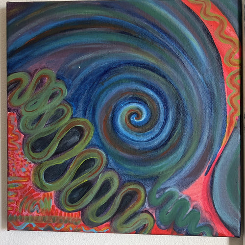 Caos procedurale, acrilico su tela 30x30 cm, BiancoMat