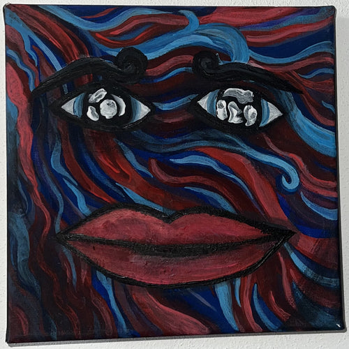 Commosso, acrilico su tela 20x20 cm, BiancoMat