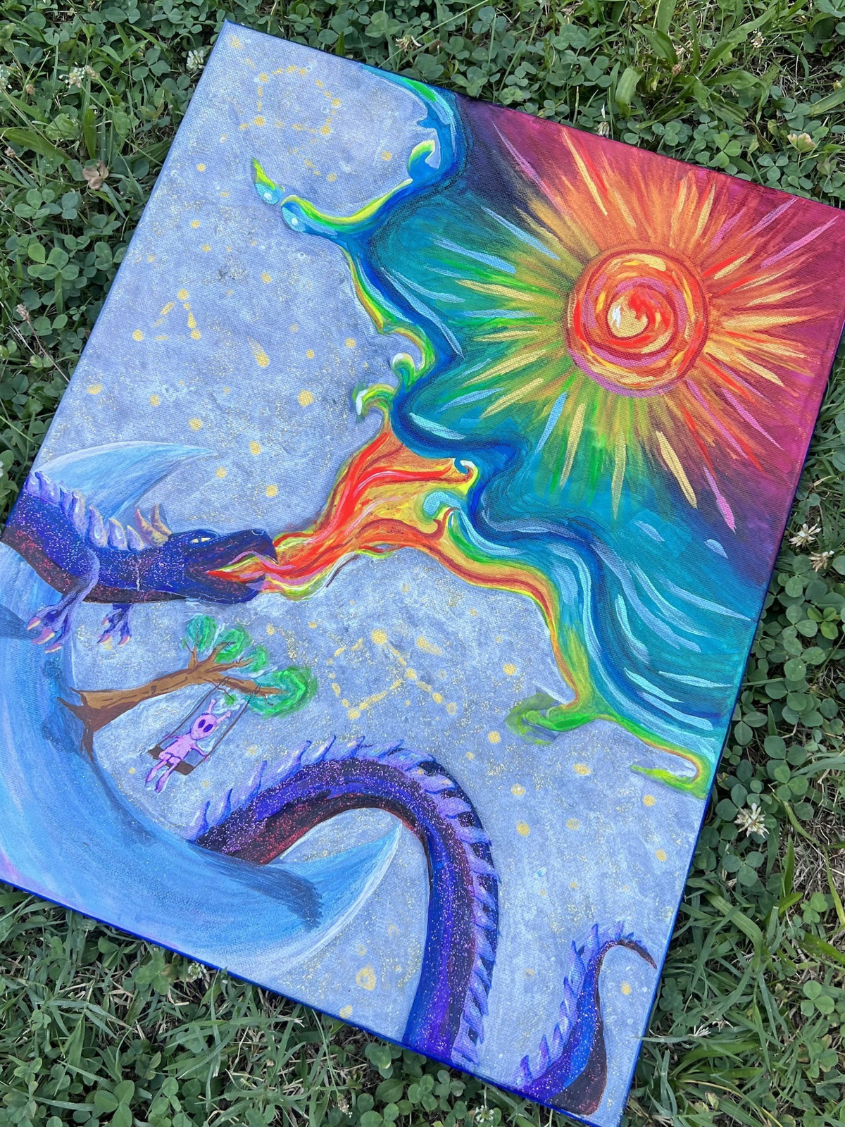 Creatore di soli ft. Egleoriise, Acrilico su tela, 30x40 cm