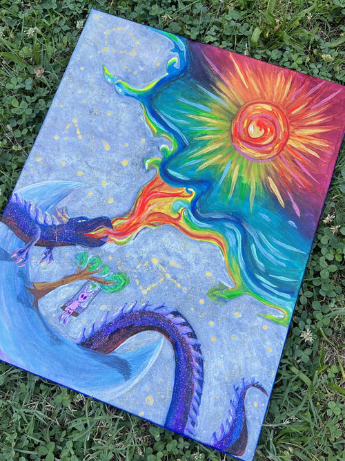 Creatore di soli ft. Egleoriise, Acrilico su tela, 30x40 cm