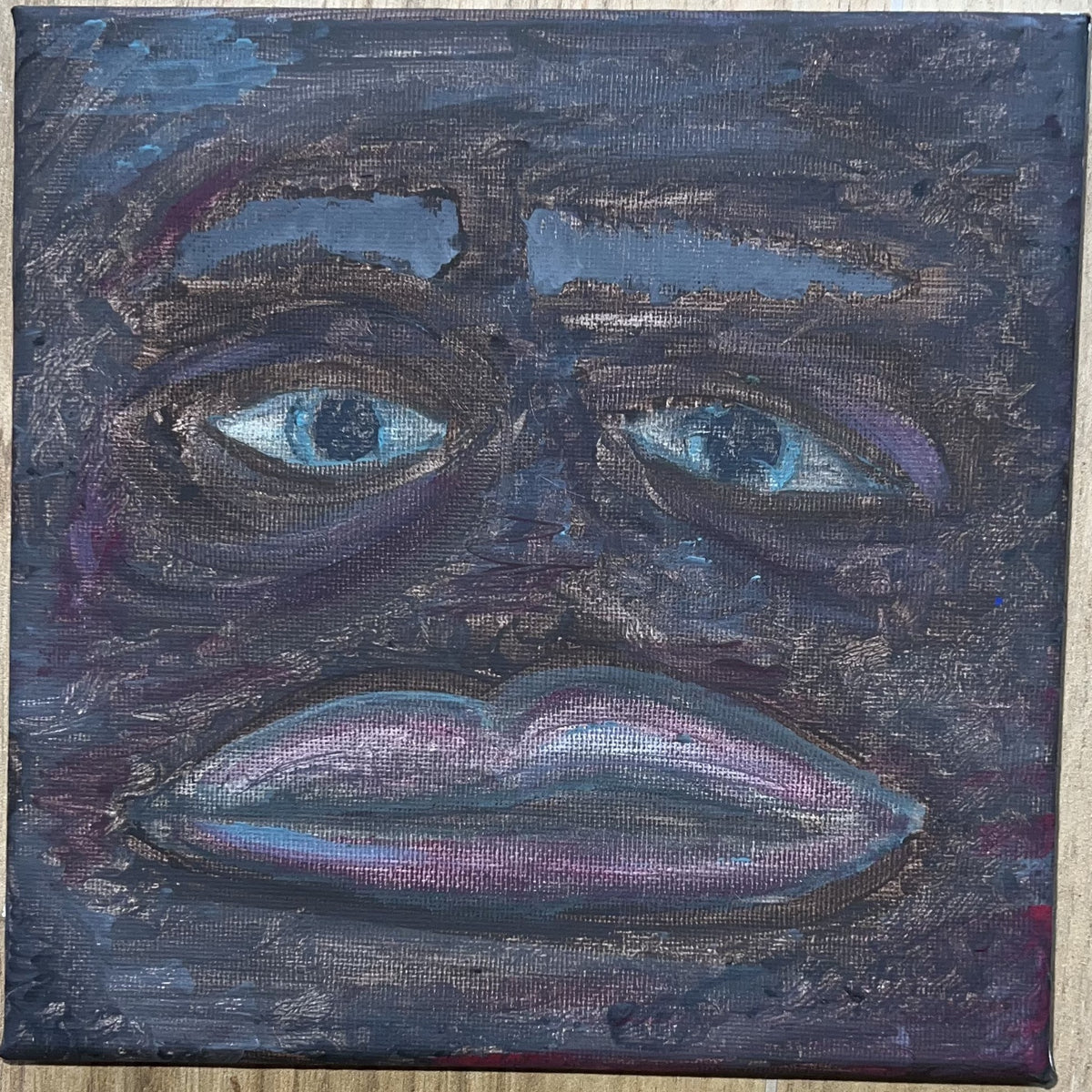 Depressione, acrilico su tela 20x20 cm, BiancoMat