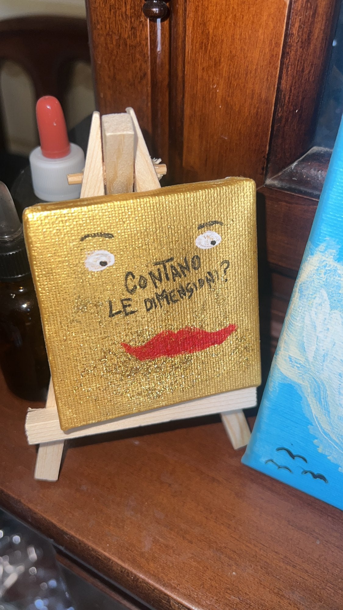 Dimensioni — il quadro dal vivo, fotografato in atelier