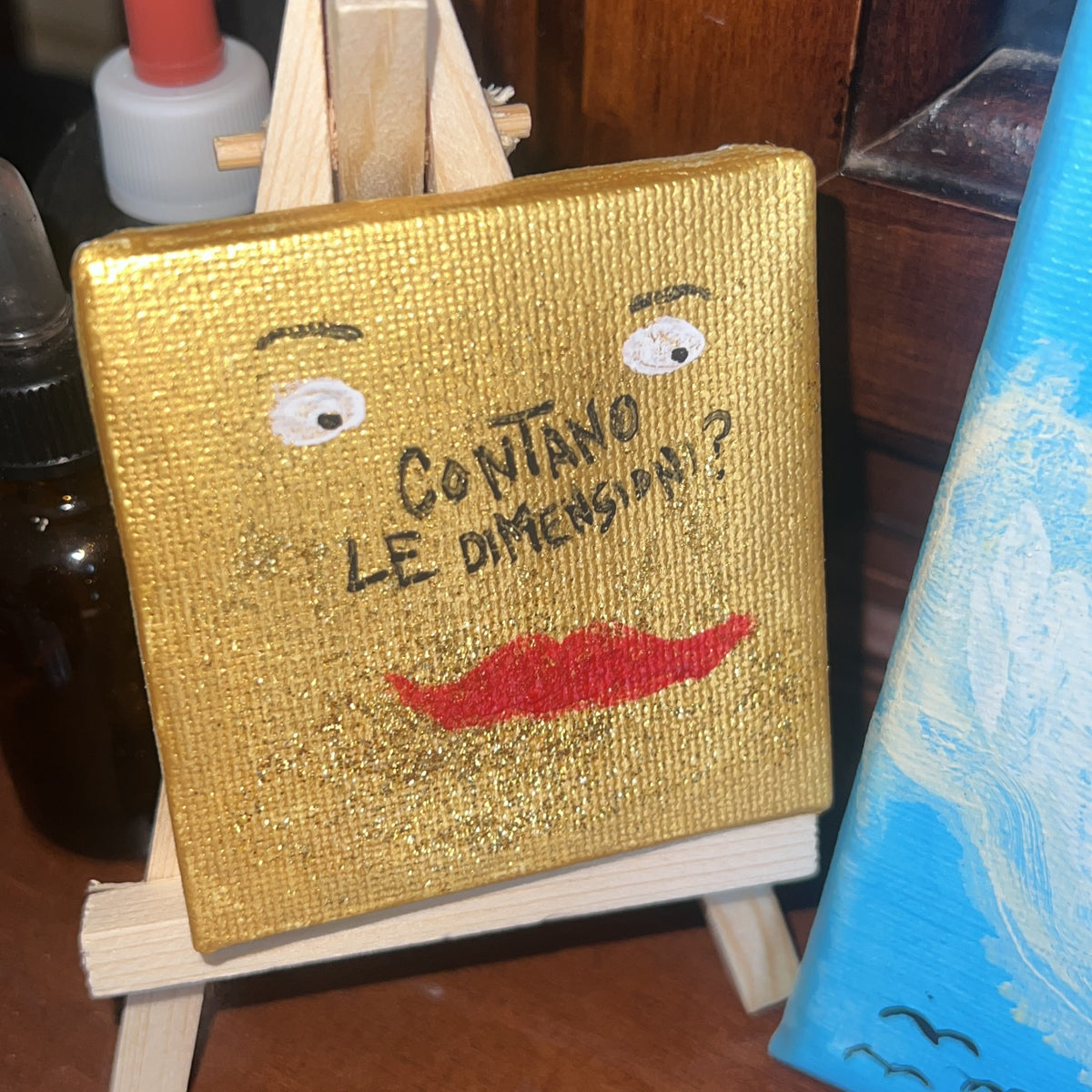 Dimensioni, acrilico su tela 5x5 cm, BiancoMat