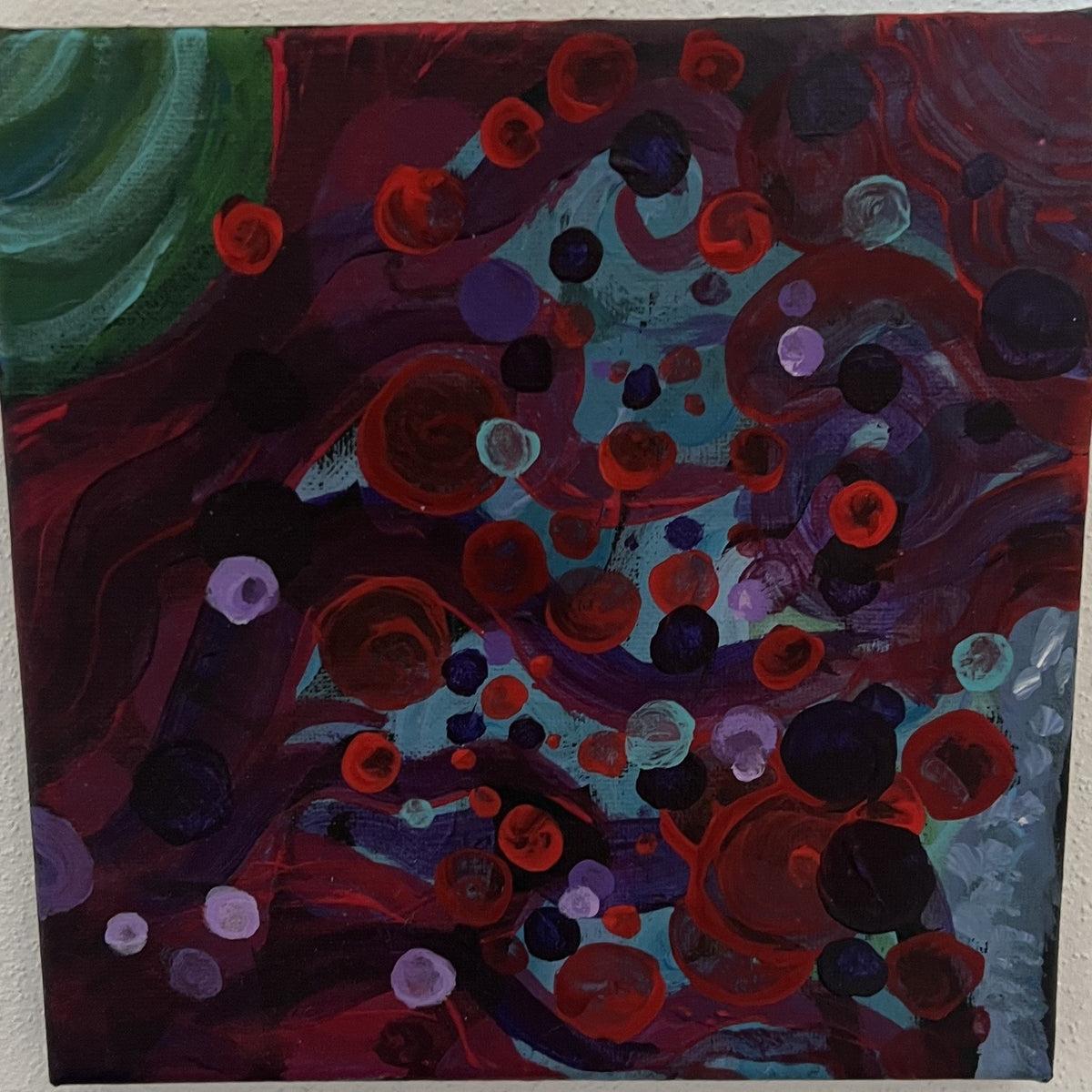 Energia a bolle, Acrilico su tela, 20x20 cm