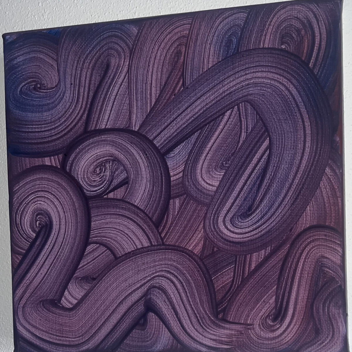 Flusso di energia misteriosa, acrilico su tela 20x20 cm, BiancoMat
