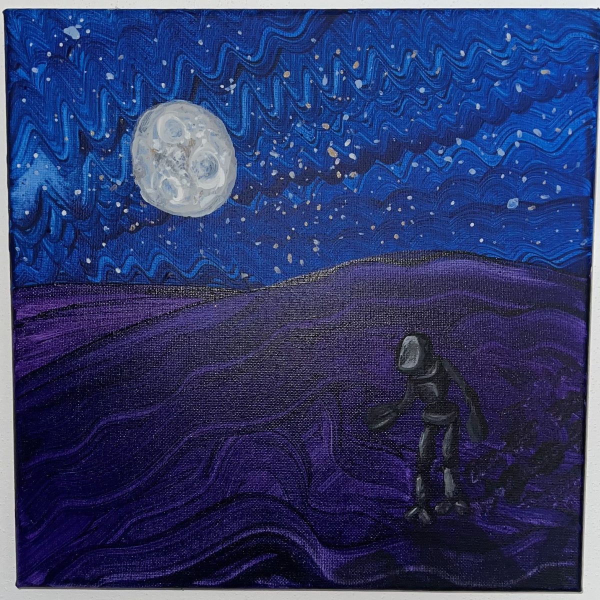 Guardiano lunare, Acrilico su tela, 30x30 cm