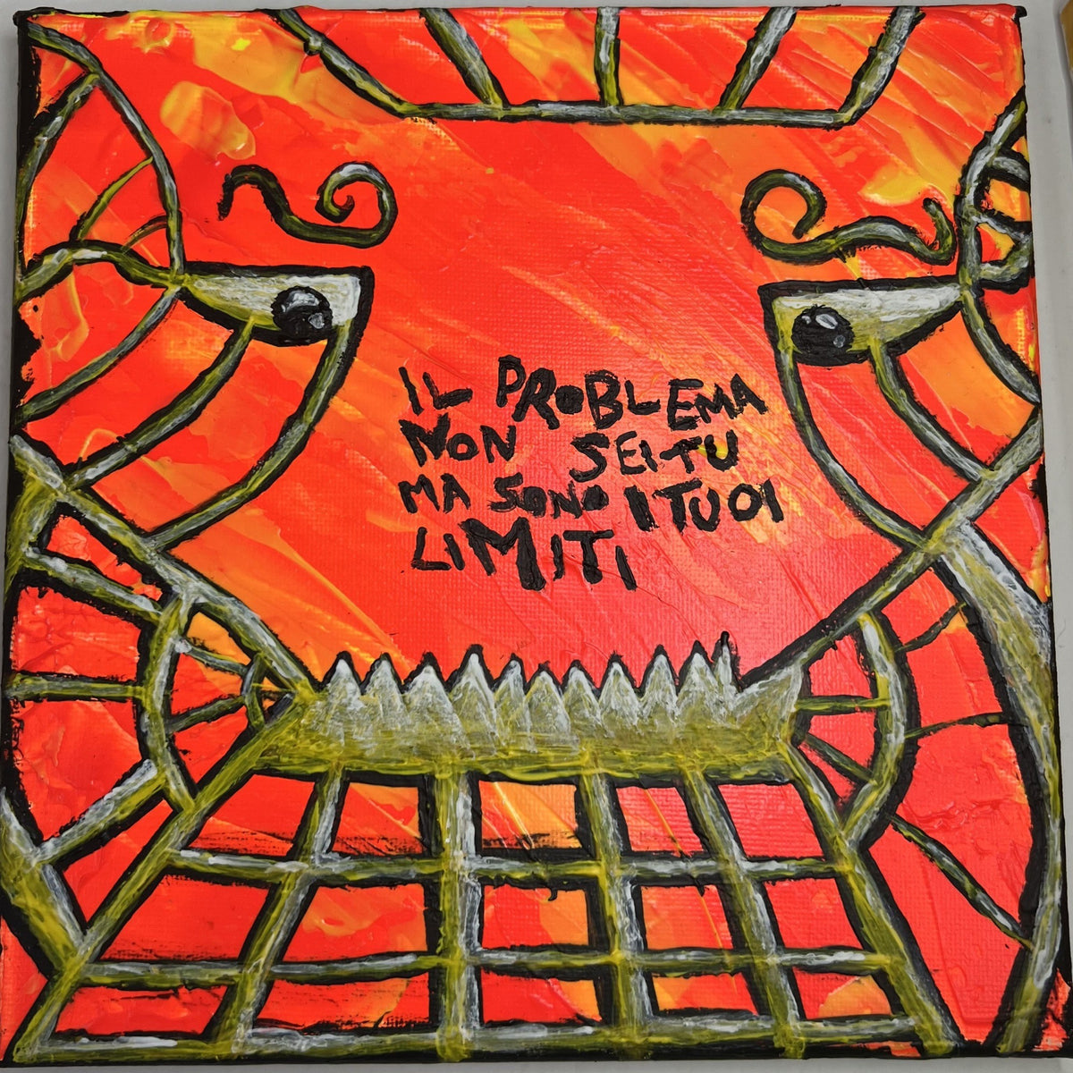 Il problema non sei tu, Acrilico su tela, 20x20 cm