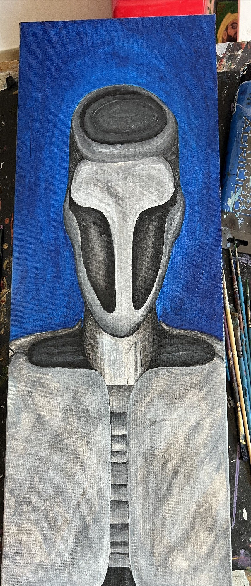 Il Robot, acrilico su tela 30x70 cm, BiancoMat