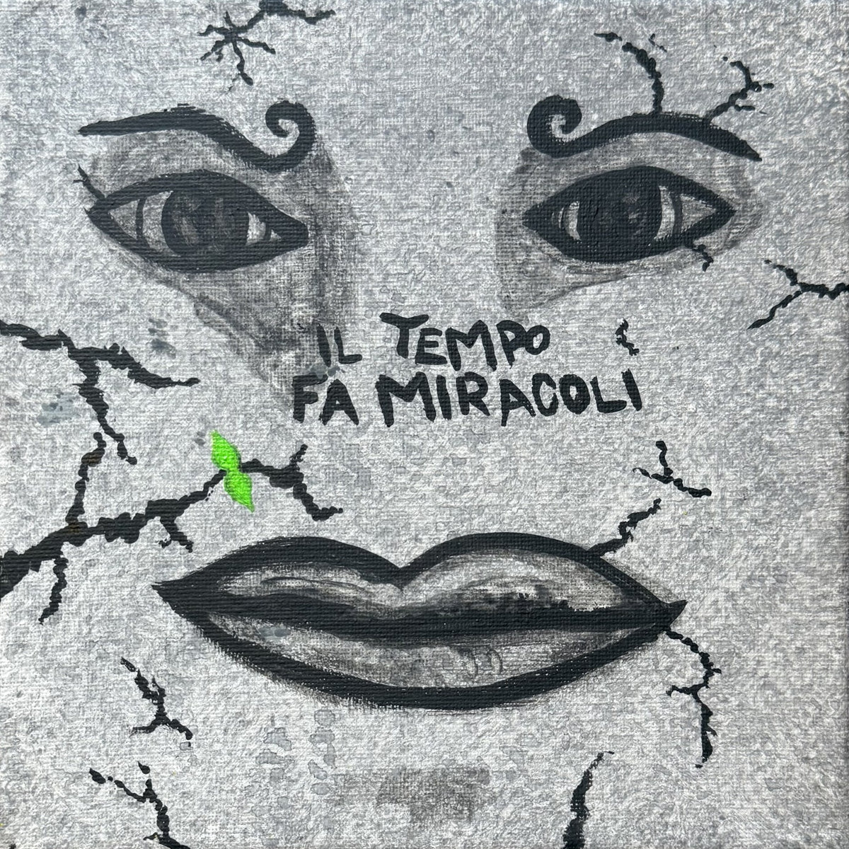 Il tempo fa miracoli, acrilico su tela 20x20 cm, BiancoMat