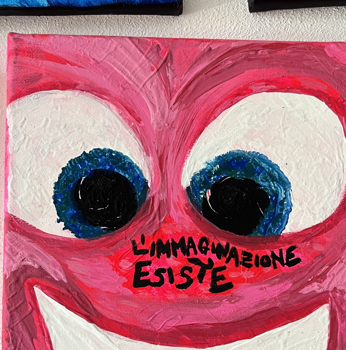 L'immaginazione esiste, acrilico su tela 20x20 cm, BiancoMat