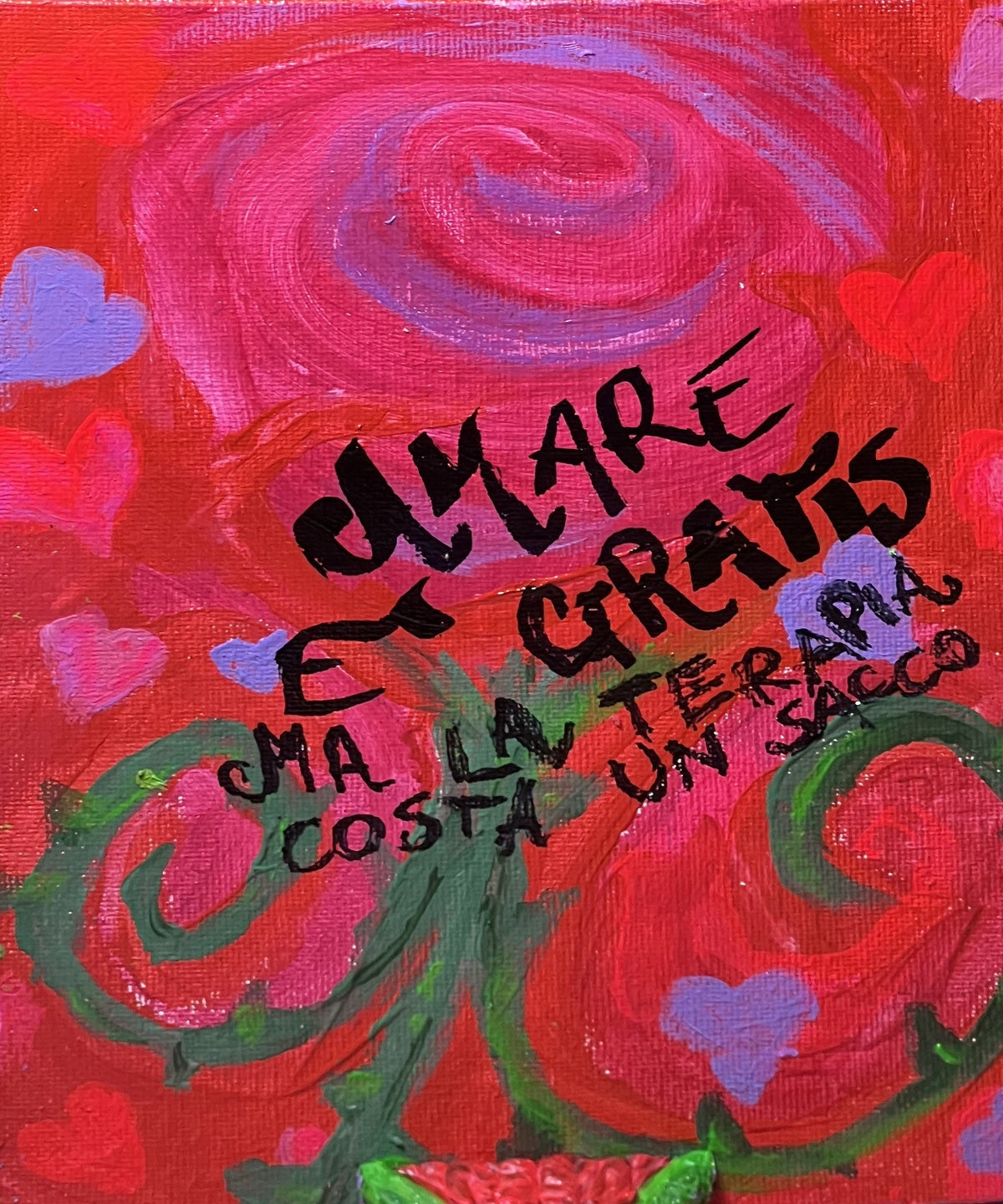 La terapia costa un sacco, Acrilico su tela, 10x15 cm