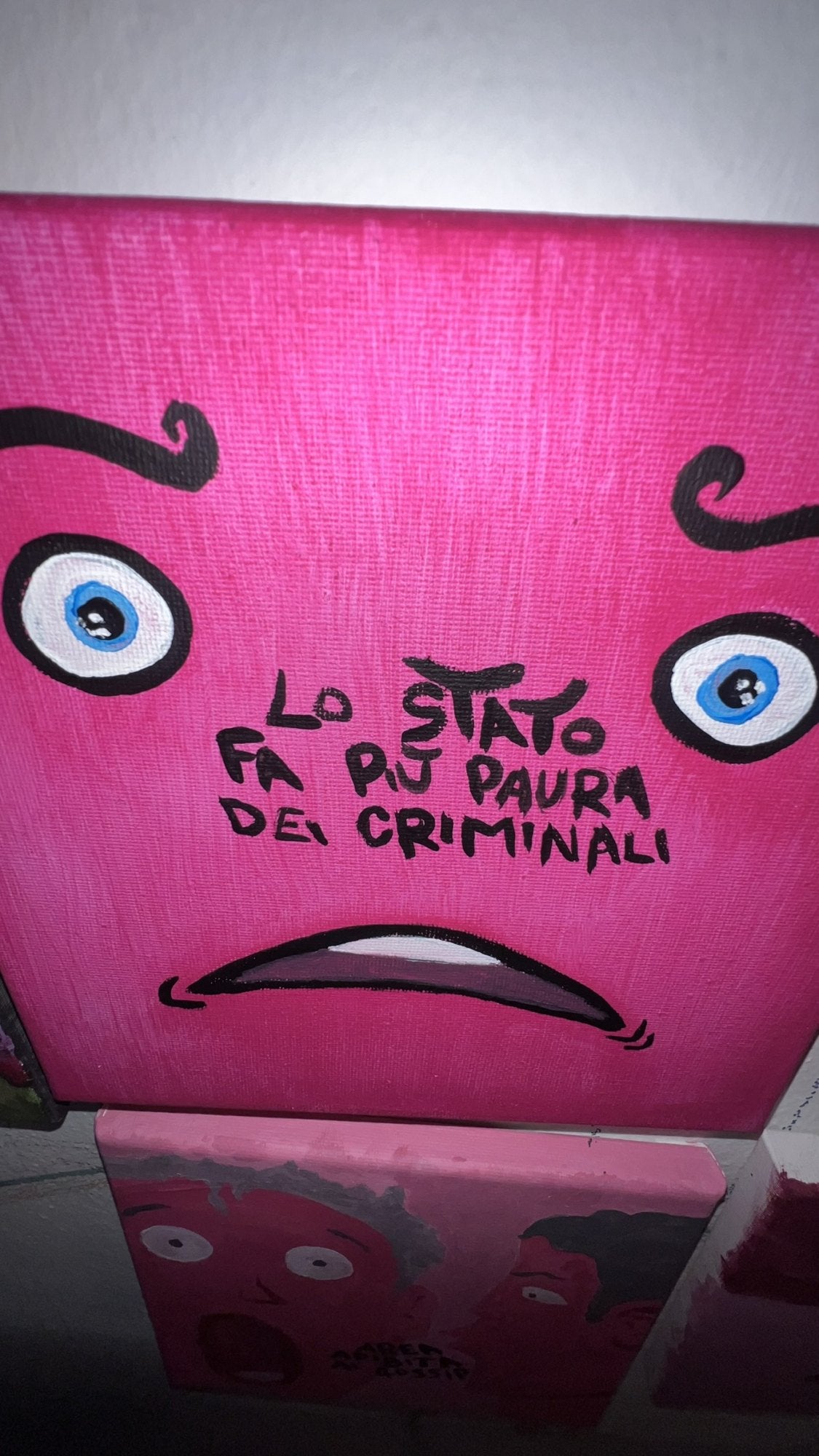 Lo stato fa più paura dei criminali — il quadro dal vivo, fotografato in atelier