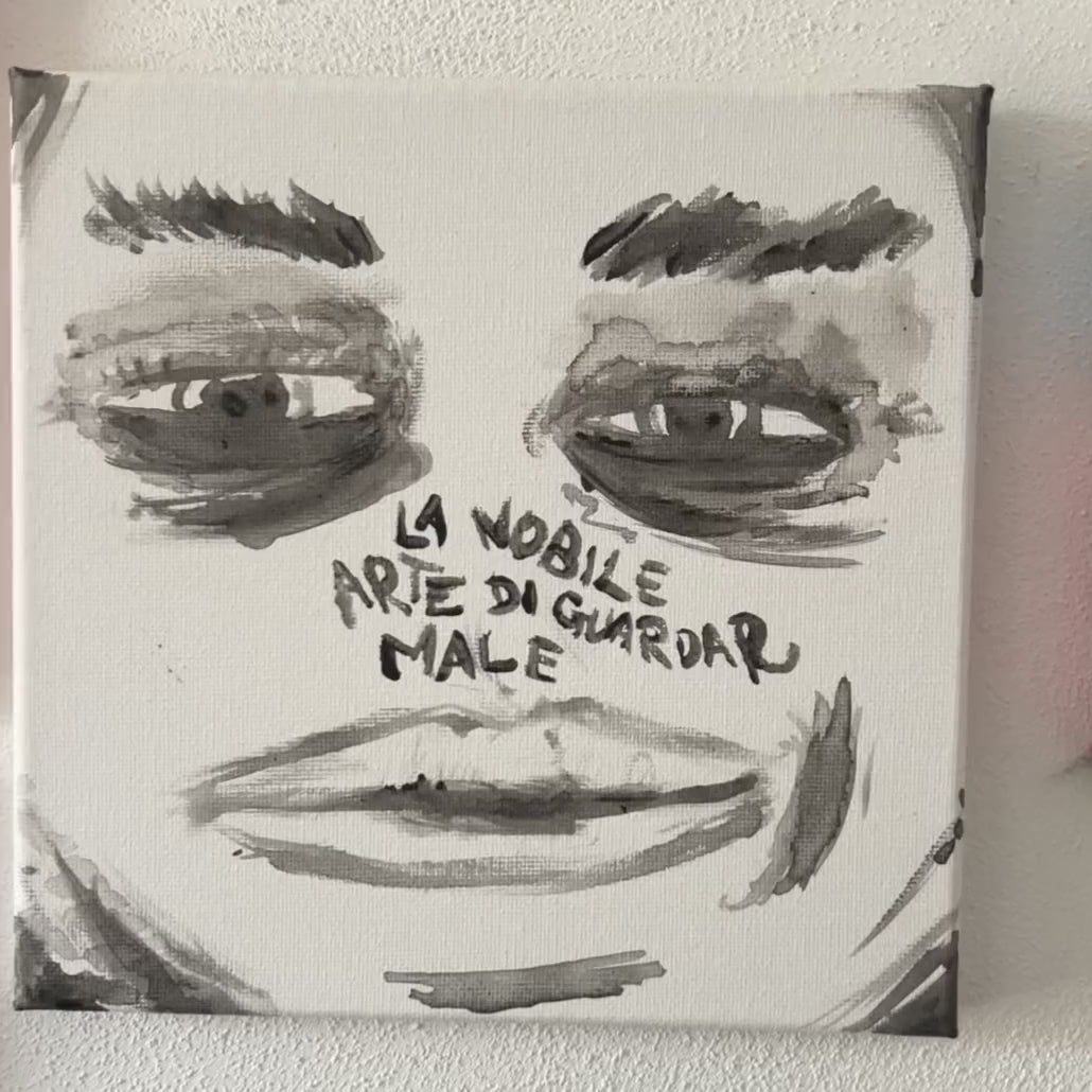 La nobile arte di guardar male — il quadro ripreso dal vivo