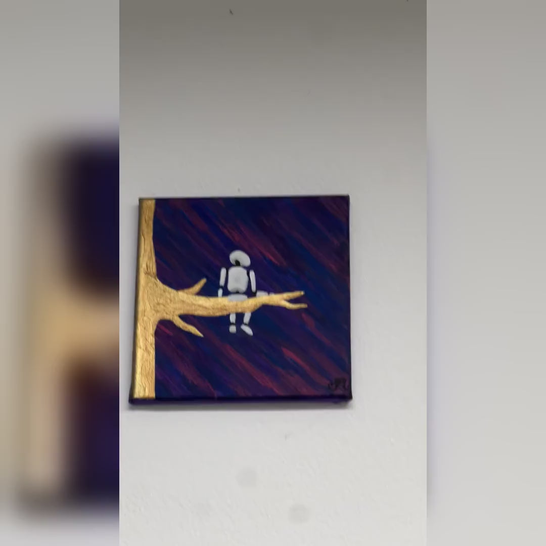Page Robotica - giro dell'opera: il quadro ripreso dal vivo, dalle prime clip alle ultime. Dipinto originale di BiancoMat.