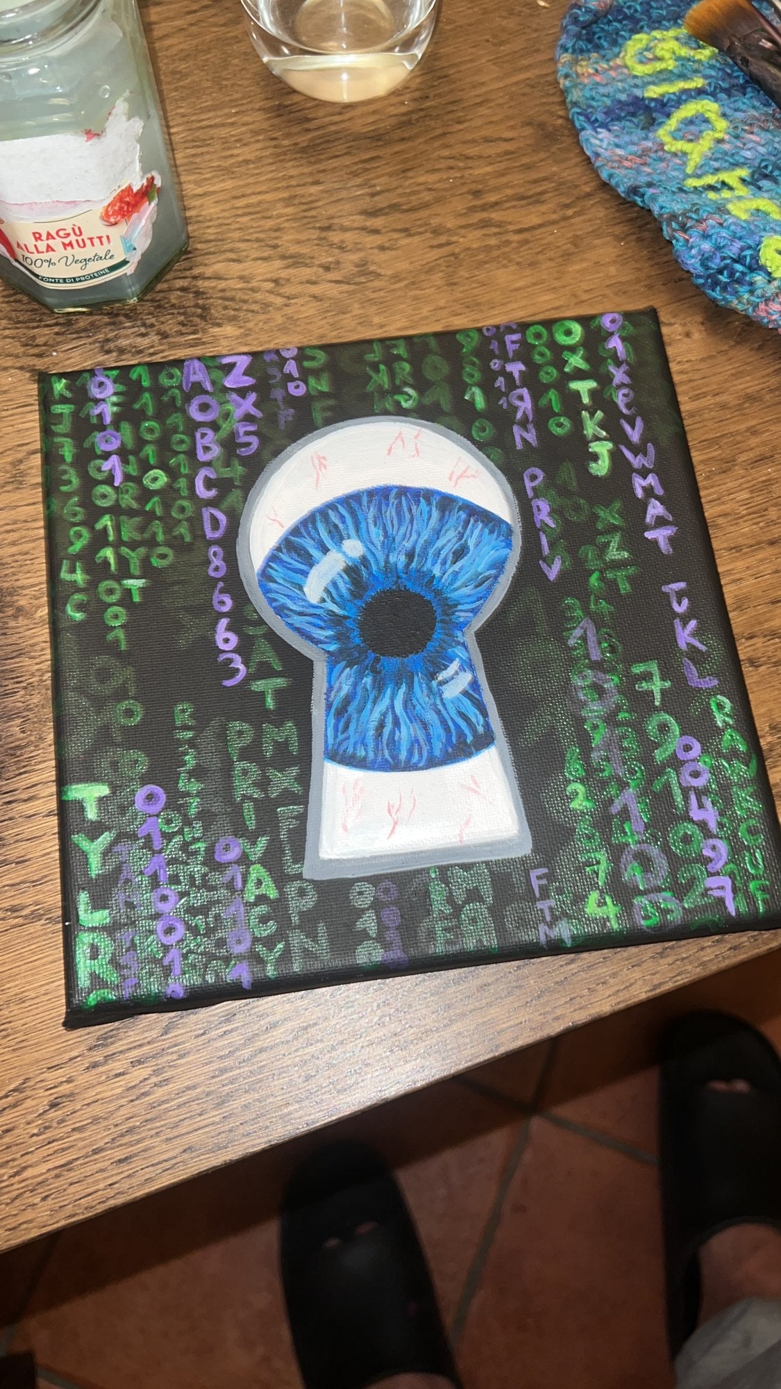 Privacy — il quadro dal vivo, fotografato in atelier