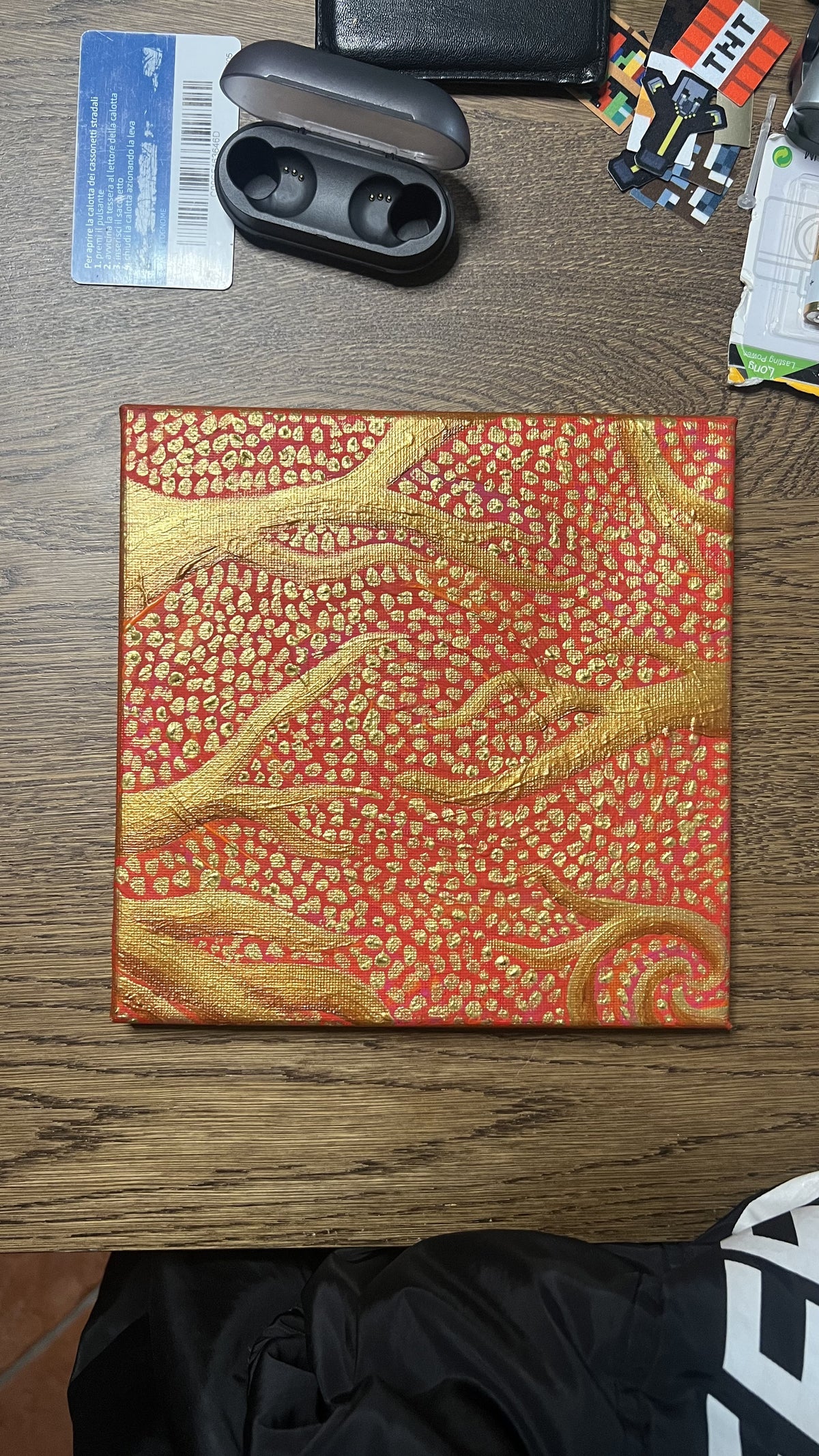 Rami, c'è chi dice coralli, acrilico su tela 20x20 cm, BiancoMat