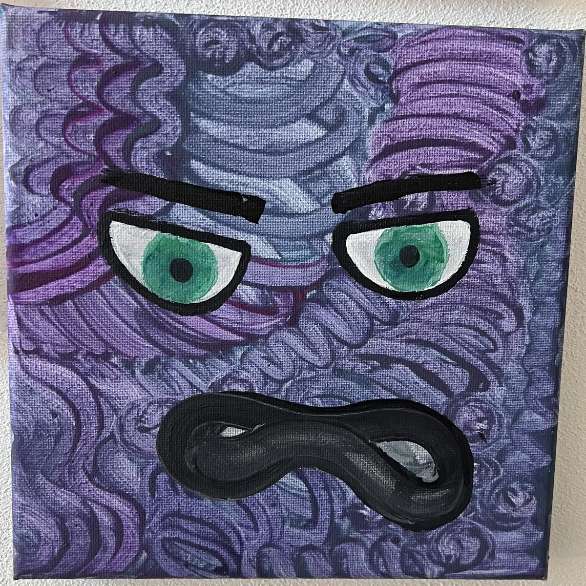 Sdegnoso, acrilico su tela 20x20 cm, BiancoMat