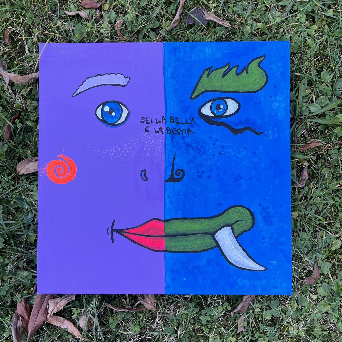 Sei la bella e la bestia — il quadro dal vivo, fotografato in atelier