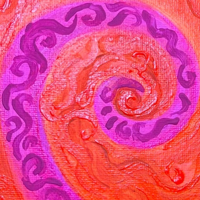 Spirale dispersa, acrilico su tela 20x20 cm, BiancoMat