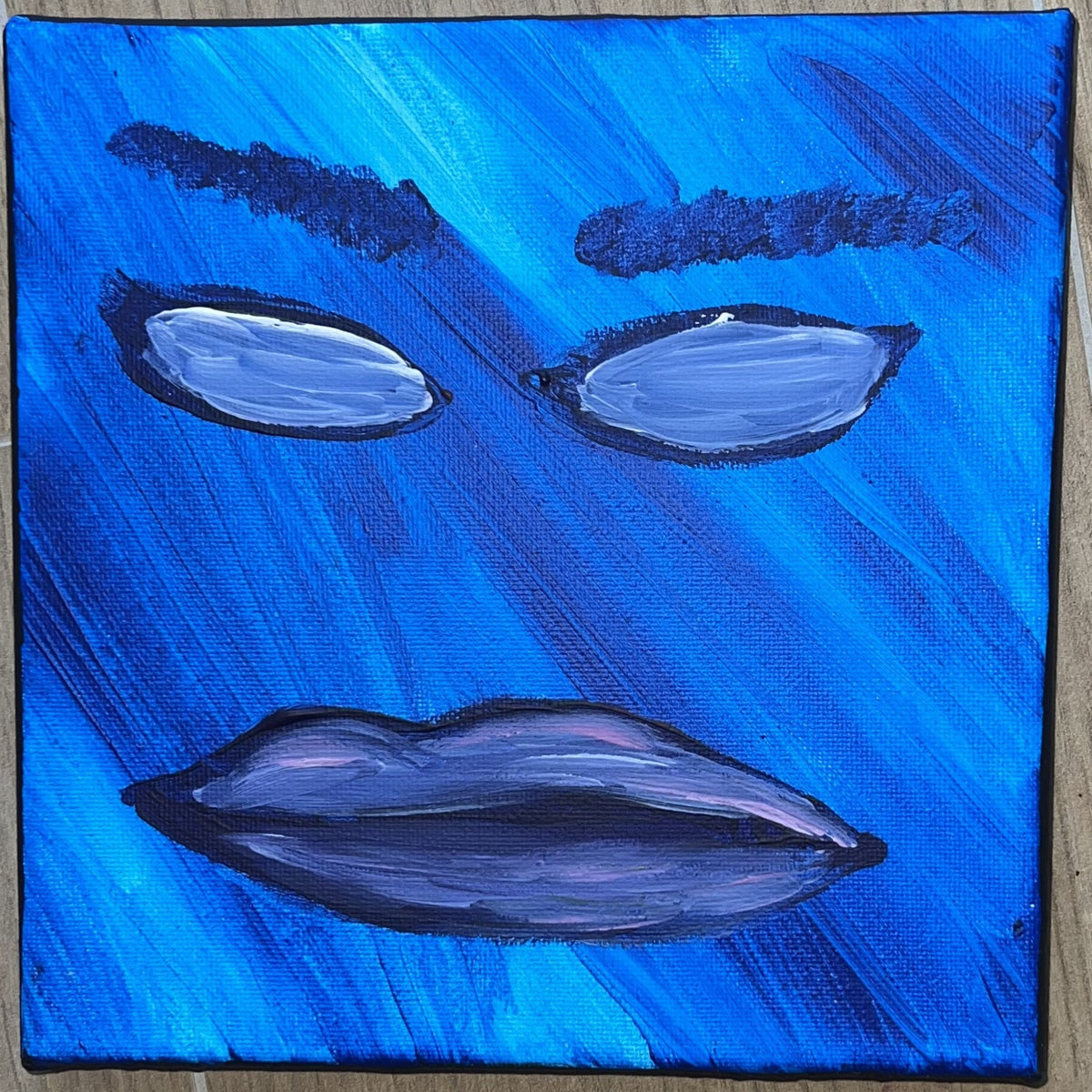 Stupida apatia, acrilico su tela 20x20 cm, BiancoMat