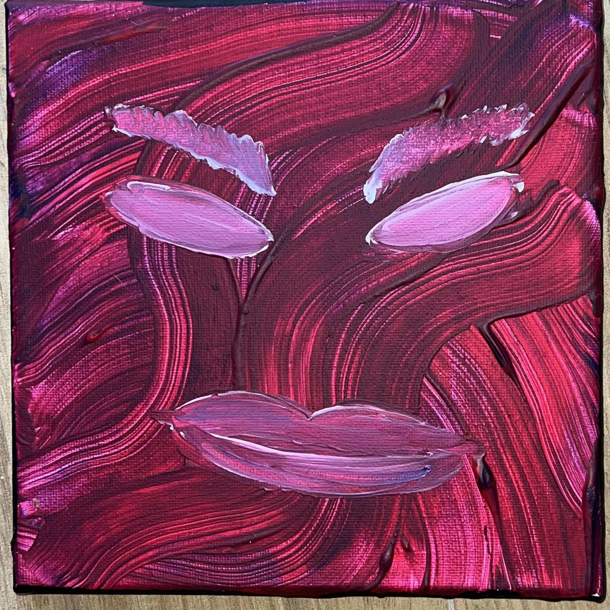 Stupida rabbia, acrilico su tela 20x20 cm, BiancoMat