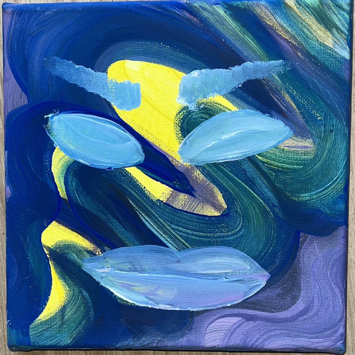 Stupida superbia, acrilico su tela 20x20 cm, BiancoMat