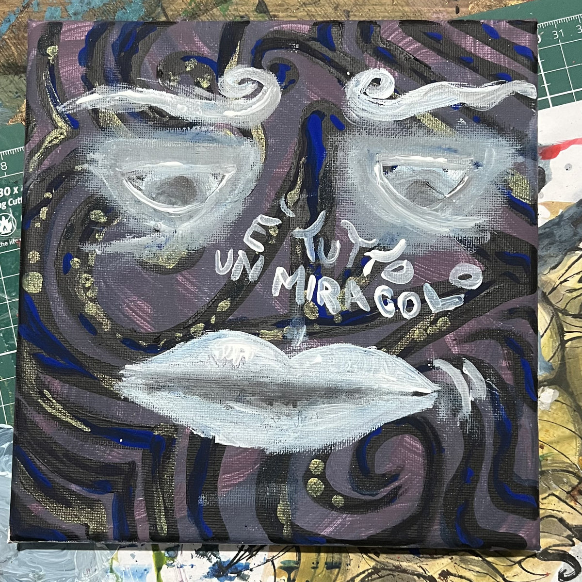 È tutto un miracolo, acrilico su tela 20x20 cm, BiancoMat