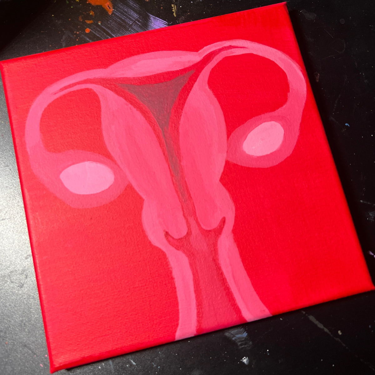 Utero, acrilico su tela 20x20 cm, BiancoMat