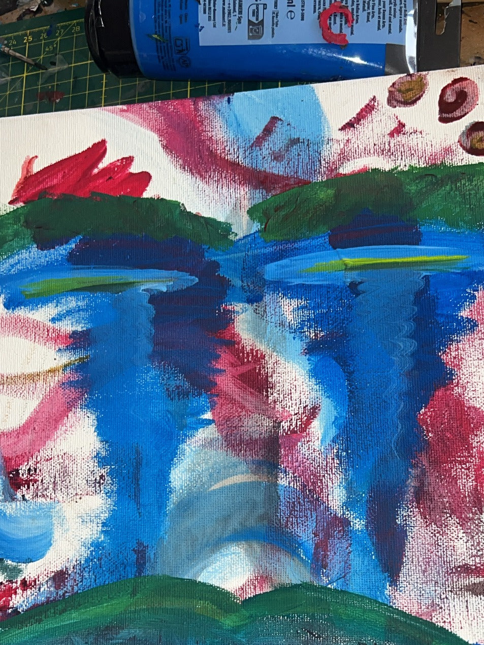 Volti nascosti, acrilico su tela 30x40 cm, BiancoMat